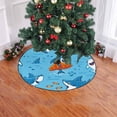 thumbnail image 2 of FMSHPON Cute Cartoon Sharks Xmas Christmas Tree Skirt Stand Mat for Holiday Party Decoration Indoor Outdoor 48 inches, 2 of 3