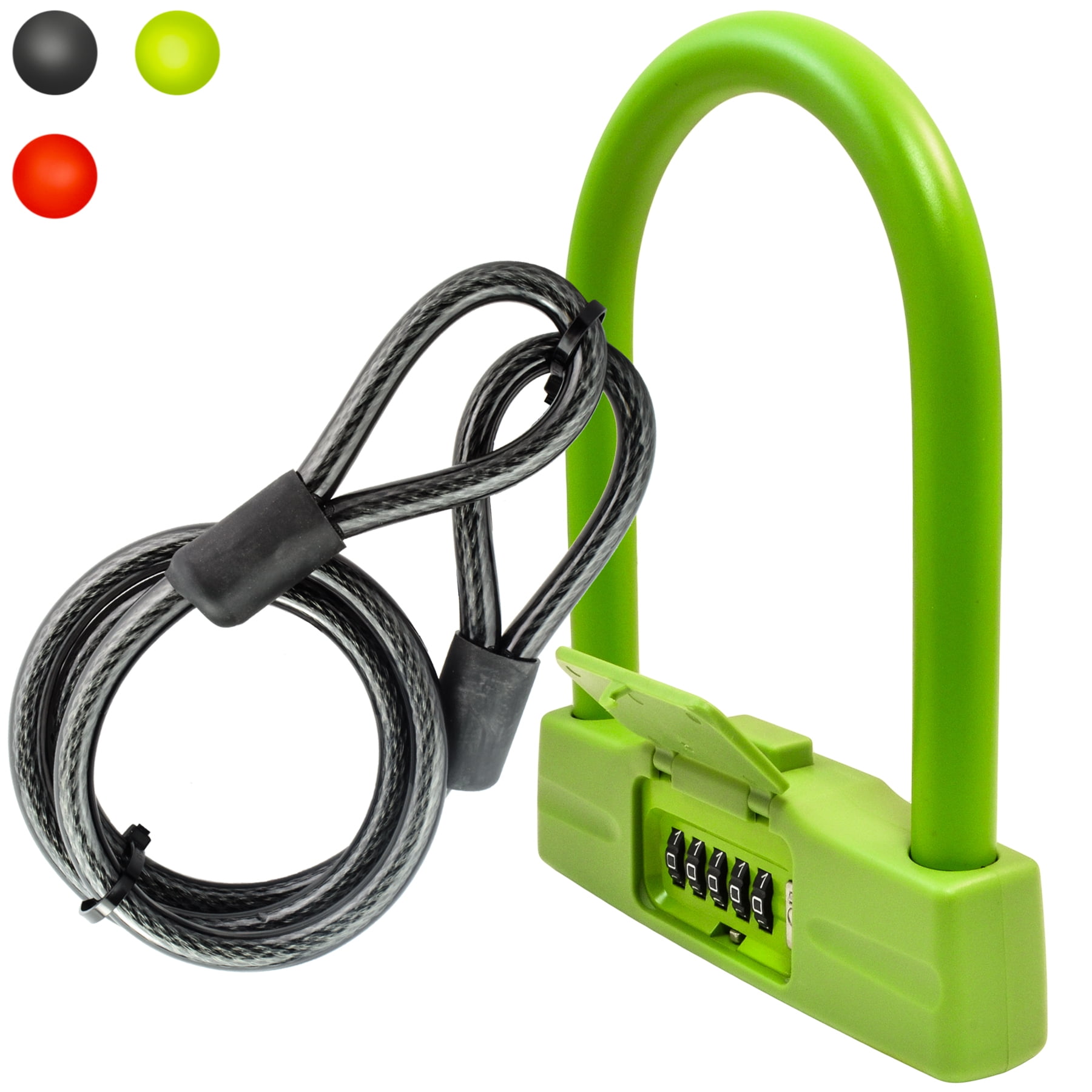 Lumintrail 18mm 5 Digit Combination Bike ULock with 4Foot Braided