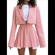 thumbnail image 1 of Conjunto de 2 Piezas para Mujer, Chaqueta y Falda Corta, Cuello de Solapa, Informal, Larga, Botones, para Oficina, Otoño Rosa L, 1 of 10