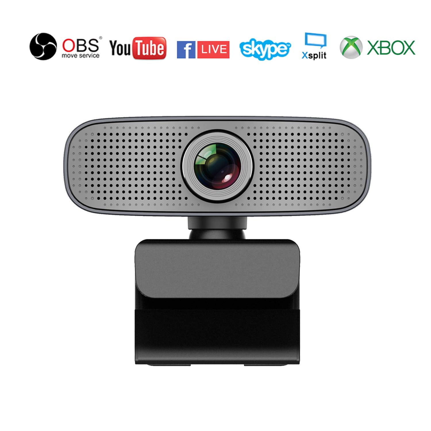 Full Hd 1080p Webcam Streaming Xbox One Youtube Obs Twitch Compatible Skype Webcam Built In Dual Microphones Computer Camera Compatible For Mac Windows 10 8 7 Walmart Com Walmart Com