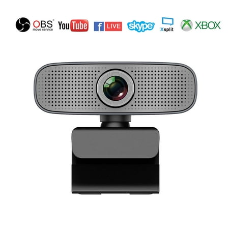 Full HD 1080P Webcam Streaming Xbox one,YouTube,OBS Twitch Compatible Skype Webcam Built-in Dual Microphones Computer Camera Compatible for Mac Windows