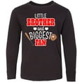 thumbnail image 3 of Inktastic Little Brother and Biggest Fan- Baseball Glove and Bat Long Sleeve Youth T-Shirt, 3 of 5