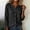 Black v neck full button blouse women a1, variant on Women's V Neck Button Down Blouse with Pocket Long Sleeve Solid Color Casual Shirt Trendy Fall Outfit, Gray 2XL