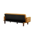 thumbnail image 7 of Tufted Split Back Futon Sofa Bed, Convertible Double Folding Sofa Bed, PU Leather Couches with Removable Wooden Feet for Living Room, 7 of 7