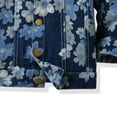 thumbnail image 5 of Karoyedx Jackets for Toddlers Toddler Baby Girl Jacket Floral Print Jean Long Sleeve Cardigan Button Denim Coat Dark Blue Size,12-18 Months, 5 of 7