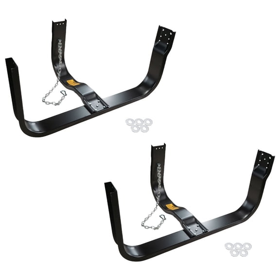 2 Pack Nash Style Trailers Spare Tire Carrier for 42" Diameter and 18" Width Tires with Safety Chain & Mounting Kit - Bolt-on Black Powder Coated Semi Truck Spare Tire Rack