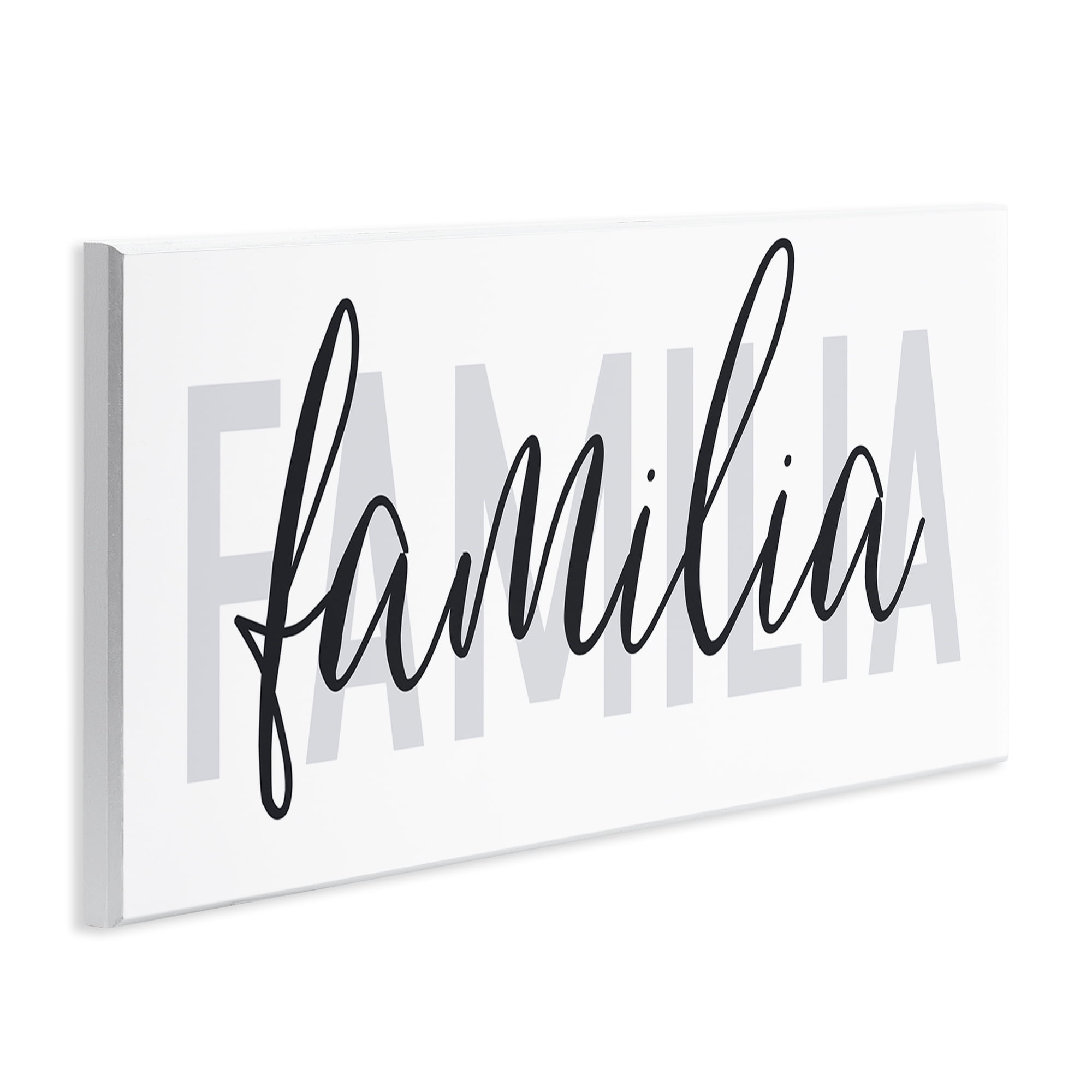 Stupell Industries Familia con Diseño Minimalista Typography and Symbols Painting Unframed Art Print Wall Art, 17 x 7