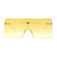 thumbnail image 3 of Oversize Rimless Shield Square Rectangle Large Sunglasses Clear Yellow, 3 of 4