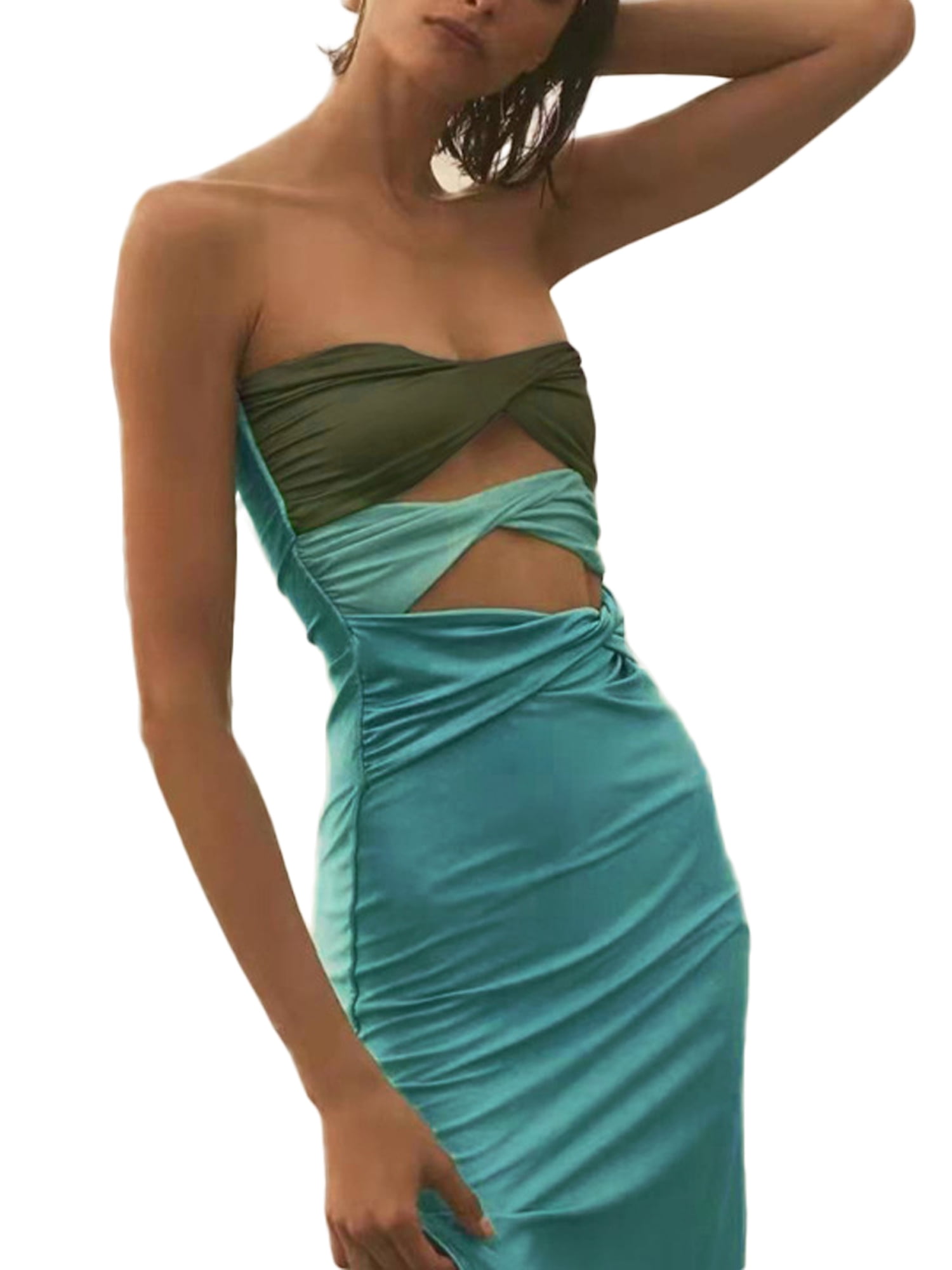 bodycon tube midi dress