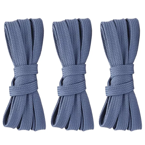 3pair Double Layers Flat Shoelaces Jean Blue for Sneakers 24 27 36 48 54 63 Inch