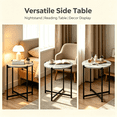 thumbnail image 6 of LinkRomat Coffee Table Set of 3, Round Coffee Table and End Table Sets, Living Room Table Set with Metal Cross Base Frame, Grey & Black, 6 of 8