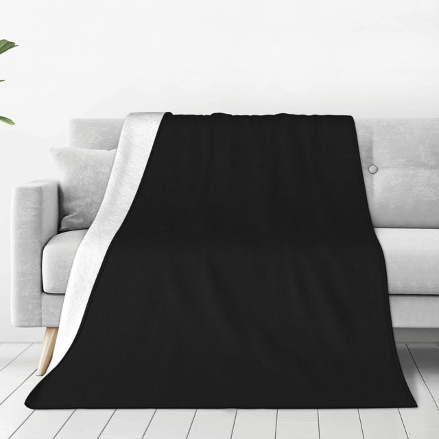 Fotbe Black Manta de Franela Acolchonada con Estampado, Súper Suave y Esponjosa, Extra Grande para Sofá, Cama, Uso Todo el Año-40"x30"