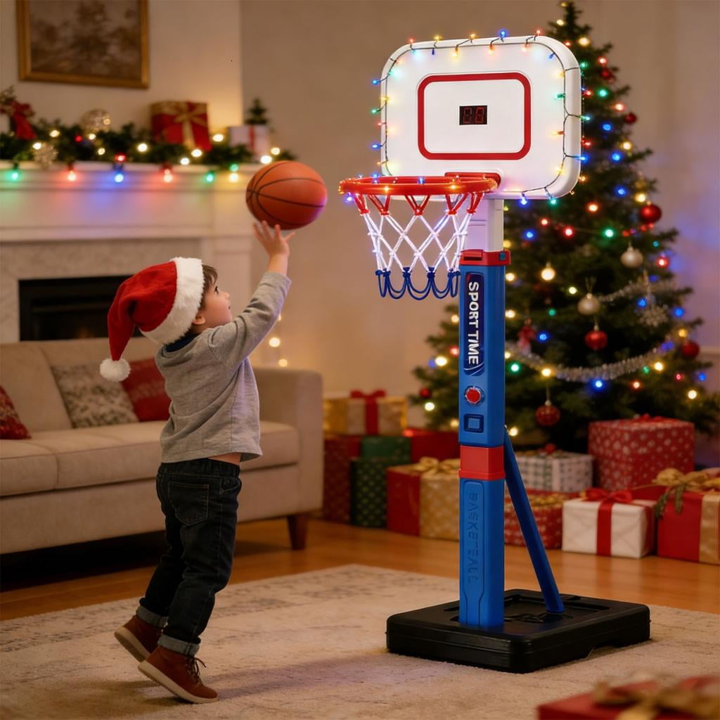 Yihuala Adjustable Basketball Goal Backboard Stand Basketball hoops Indoor Outdoor Toy Outdoor Sports Game Accessories