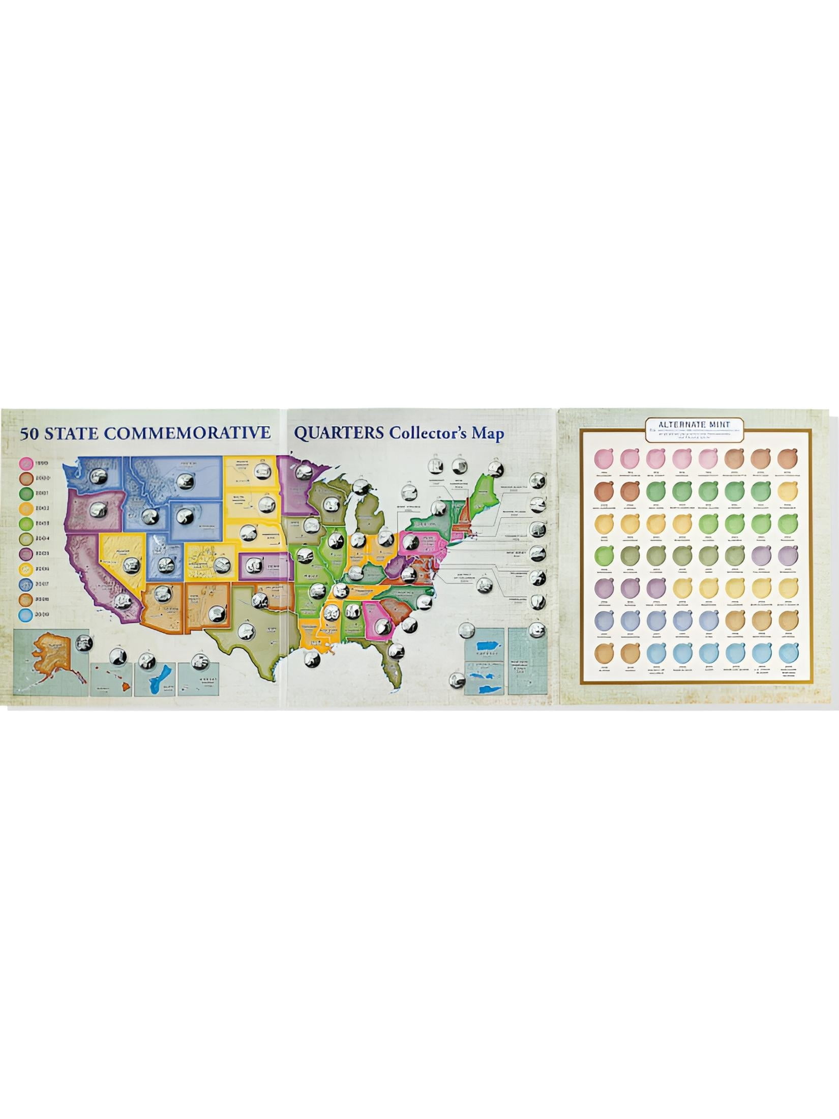 地図・旅行ガイド 50 State commemorative quarters Amazon.com: 50 State Quarters Map (includes space for the