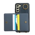 thumbnail image 2 of for Samsung Galaxy S22 Wallet Case with Card Slots, Hand Wrist Strap Rotate Ring Design, Finger Grip Ring PU Leather Magnetic Button Shockproof Purse Phone Cover for Galaxy S22, Blue, 2 of 7