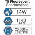 thumbnail image 2 of 3pcs T5 High Efficiency 840 Cool White Fluorescent 549mm Tube 4000k He (fh1840), 2 of 5