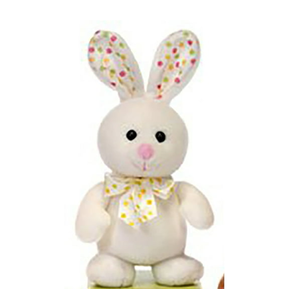 Standing White Bunny with Polka Dot Bow 8" By Fiesta