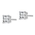 thumbnail image 3 of FJC Finejewelers 14 kt White Gold Stud 2.30ct. 6.0mm Princess GHI True Light Moissanite Earrings, 3 of 6