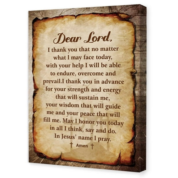Inspirational Christian Canvas Wall Art poster Dear Lord I Thank You Prayer Scripture Print,Religious Wall Decor for Home Office Church poster