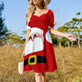 thumbnail image 4 of Vestido de manga corta con estampado de mandala morado y dorado, bonito vestido, vestidos con mangas largas., 4 of 7
