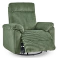thumbnail image 3 of ReNest Manual Swivel Glider Recliner Chair, 360° Swivel Nursery Chair with Adjustable Recline, Nursing & Living Room Recliner,Moss Green, 3 of 13