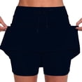 thumbnail image 2 of Skorts for Women with Pockets High Waisted Tummy Control Skirts Plus Size Casual Summer Athletic Skort Navy 4XL, 2 of 9