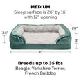 thumbnail image 2 of FurHaven Pet Products Velvet Waves Perfect Comfort Full Support Orthopedic Sofa-Style Pet Bed for Dogs & Cats - Celadon Green, Medium, 2 of 14
