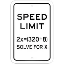Speed Limit Algebra Math Problem Sign
