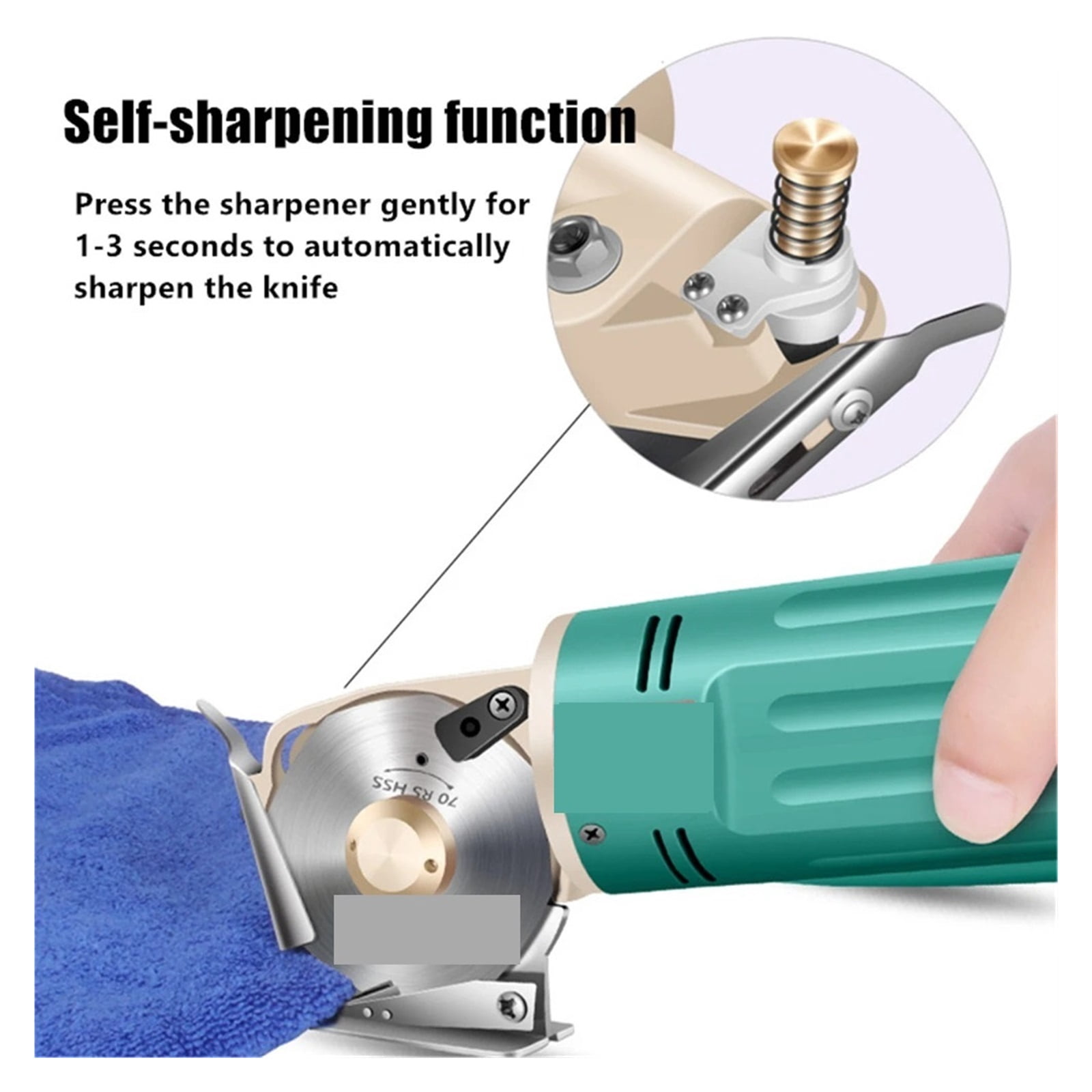 Electric Fabric Scissors Rotary Blade Fabric Tool Leather Fabric Electric Cutter Kit Cutting Saw Tool ,Sharp & Durable