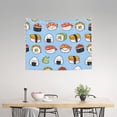 thumbnail image 2 of Hirioo Kawaii Sushi Print Tapestry Lightweight Fabric for Bedroom Aesthetic Home Wall Dorm Décor Living Room Decor 29x37 Inch, 2 of 8