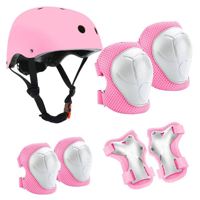 Equipo de protección infantil ajustable Rosa 1 pieza Protecciones para rodillas y codos Protecciones para muñecas