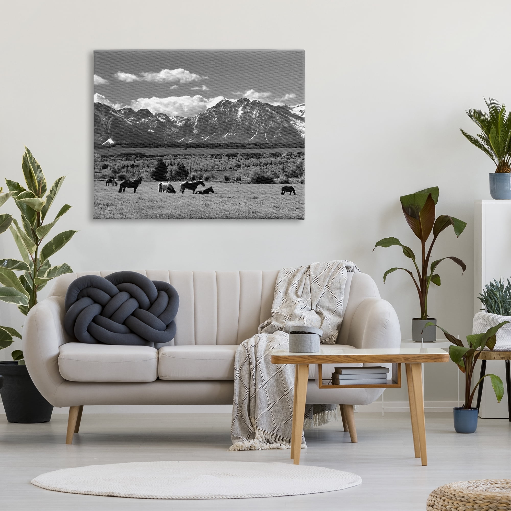 Stupell Industries Horses Grazing Countryside Landscape Photography Gallery Wrapped Canvas Art Print Wall Art, 48 x 36