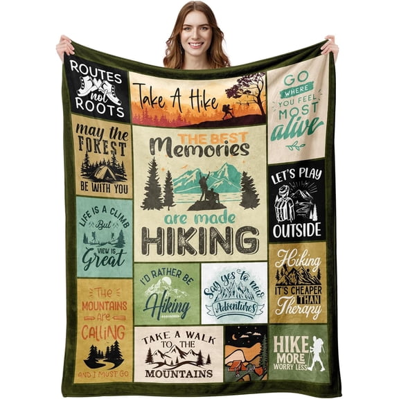 Hiking Gifts for Men Women, Cool Hiking Gifts, Hikers Gifts, Gifts for Hikers, Hiking Lovers Gifts Idea, Outdoor Caming Adventure Gifts for Hikers Lovers, Hiking Rv Travel Gifts Blanket