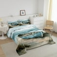 thumbnail image 3 of Erosebridal Ocean Sea Theme Comforter Sets King Size, Boat Beach Comforters & Duvets, Reversible 3 Pieces, 3 of 7