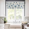 thumbnail image 2 of nqOlkjepod Spring Flower Farmhouse Short Window Curtain Valances, Blue Watercolor Plant Plant Leaf Branch Rod Pocket Kitchen Valances for Living Room Bedroom Bathroom Cafe, 1 Panel - 42" x 18", 2 of 8