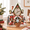 Christmas House, variant on 3d Wooden Puzzles For Adults Gray Wolf Design Clock Model Kit With Pendulum