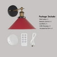 thumbnail image 7 of FSLiving USB Charging Dimmable Cordless Remote Control Battery LED Wall Lamp Fixture Low-Voltage 5V LED Modern Design Macaroon Red Wall Sconce for Laundry Dorm Bedroom - 1 Pack, 7 of 7