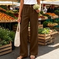 thumbnail image 4 of Womens Elastic Waist Wide Leg Pants with Pockets Solid Color Loose Casual Office Commute Trouses XL, 4 of 6