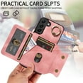 thumbnail image 3 of Case for Samsung Galaxy S22 Plus, PU Leather 3 Card Slots with Finger Ring Holder Shockproof Phone Case, 3 of 15