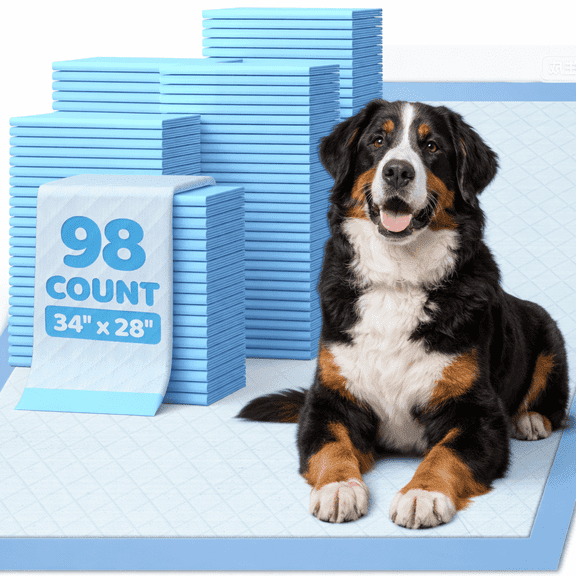 Powools Puppy Pads, Extra Large 6-Layer Super Absorbent Leak-Proof Pee Pads, 34" x 28"