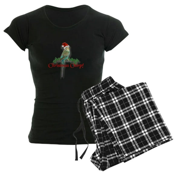 CafePress - Christmas Budgie Women's Dark Pajamas - Women's Short Sleeve Print T-Shirt and Pants Dark Cotton Pajama Set