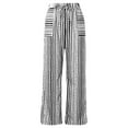 thumbnail image 4 of Icvfdpl Womens Casual Pants Fashion Two Color Vertical Striped High Waist Loose Lazy Style Lace Up Trousers Versatile Woman Streetwear, 4 of 5