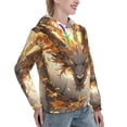thumbnail image 2 of Yiaed Golden Horned White Dragon Print Womens Casual Hoodies Crew Neck Long Sleeve Sweatshirts With Pocket Pullover Tops Women's Hooded Sweatshirt-Medium, 2 of 5