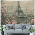 thumbnail image 4 of Orinice Eiffel Tower Roses Art Nouveau Tapestry Wall Hanging Unique Style for Home Wall Decor - Bedroom Living Room Dorm 50x40inch, 4 of 6