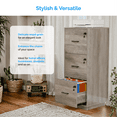 thumbnail image 6 of Ktaxon 3-Drawer Wood File Cabinet 15.4" Deep Vertical Filing Cabinet for Letter A4-Sized Files Easy to Assemble, Gray, 6 of 10