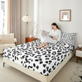 thumbnail image 4 of Castle Fairy Boys Girls Leopard Print Bed Sheets,Black White King Sheets, 4 of 7