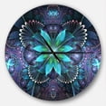 thumbnail image 1 of DesignArt Fractal Flower Blue Digital Art Large Wall Clock, 1 of 2