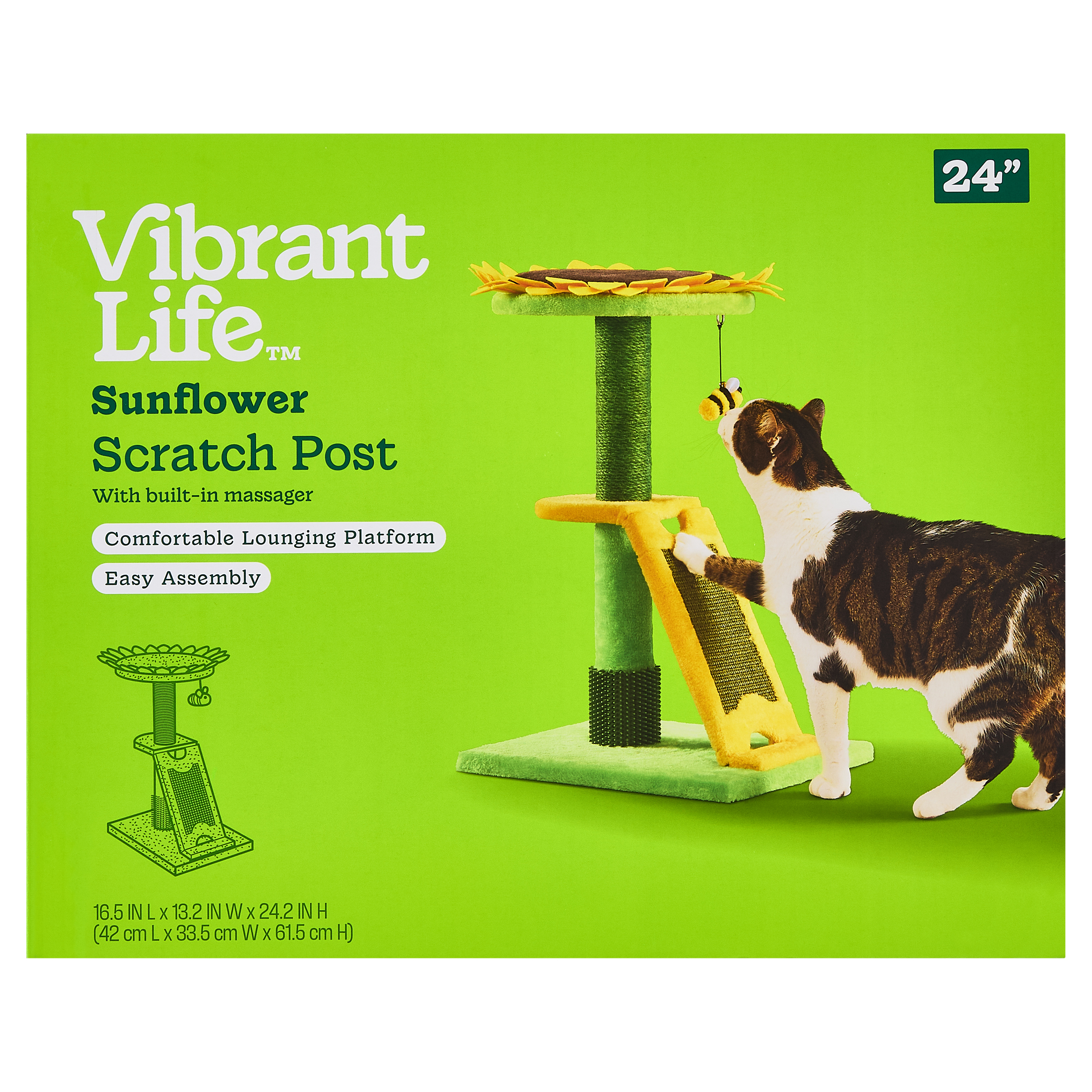 Vibrant Life Sunflower Scratch Post with Massager photo 7