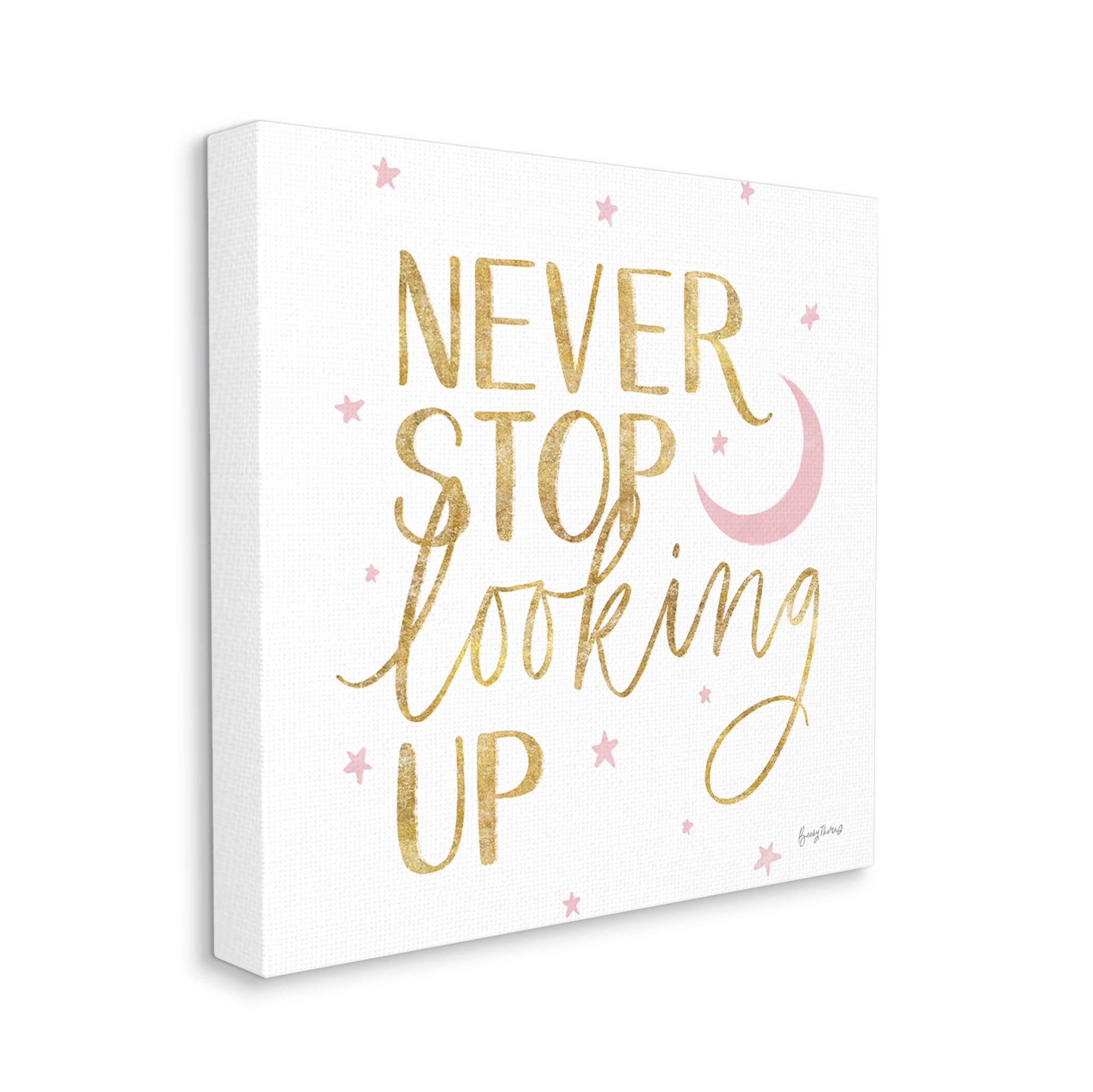 Stupell Industries Never Stop Looking Up Glam Graphic Art Gallery Wrapped Canvas Print Wall Art, Design by Becky Thorns