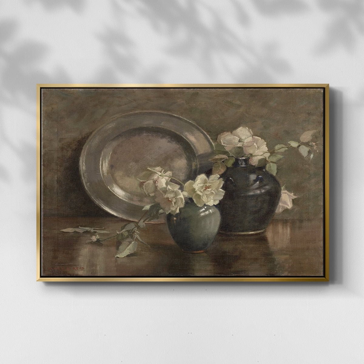 Vintage Botanical Print-XXXIV By Wexford Home Framed in Gold Wood Gallery Wrapped Canvas 27 in. x 41 in.